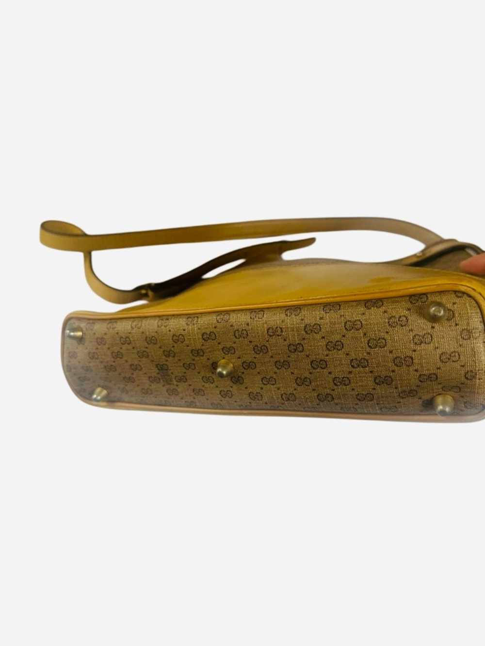 Gucci Yellow and Tan Monogram Shoulder Bag - Picture 7 of 12